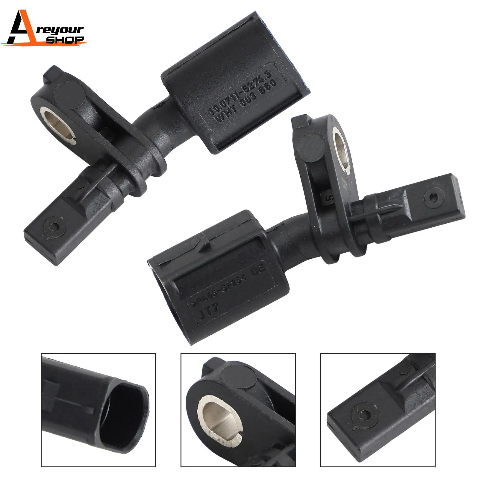 Areyourshop 2× ABS Wheel Speed Sensor Front Lef t& Right for Audi A1 A3 Volkswagen Atlas CrossFox Jetta Car Parts