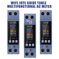8 in1 Energy Meter KWS-303 AC Meter Color Screen Voltage Current Power Meter Smart Timer Switch Two-phase Din Rail Metering
