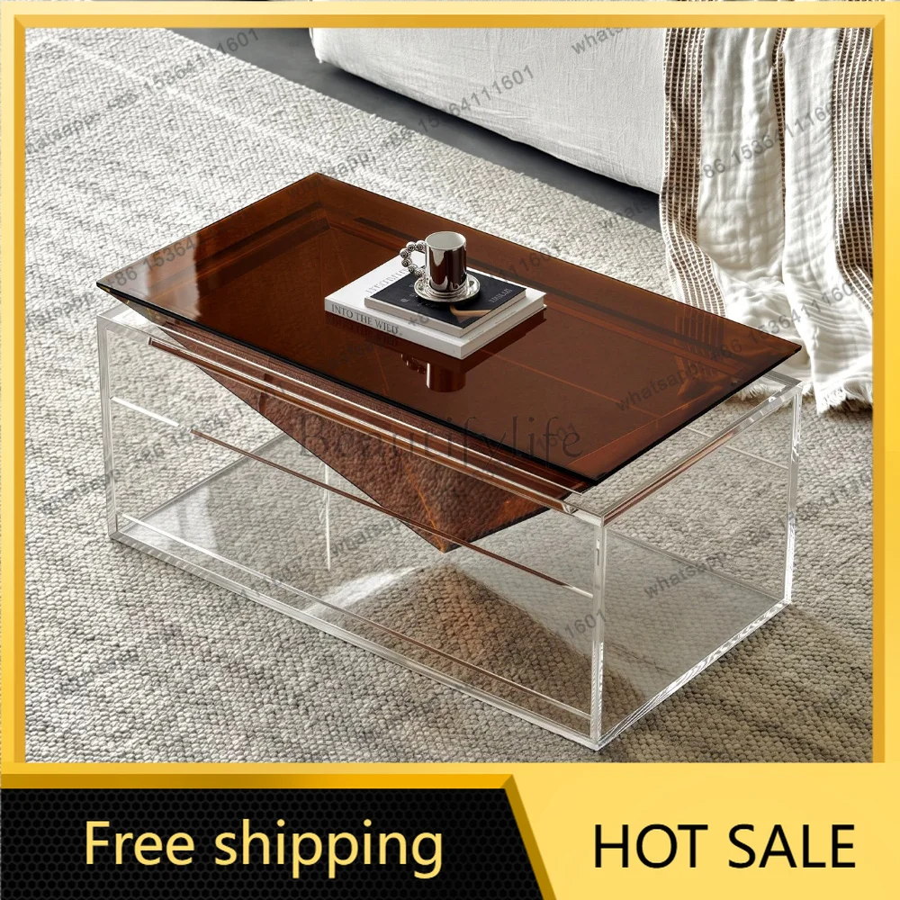 Factory Direct Living Room Household Coffee Table High-end Simple Side Tea Rack Acrylic