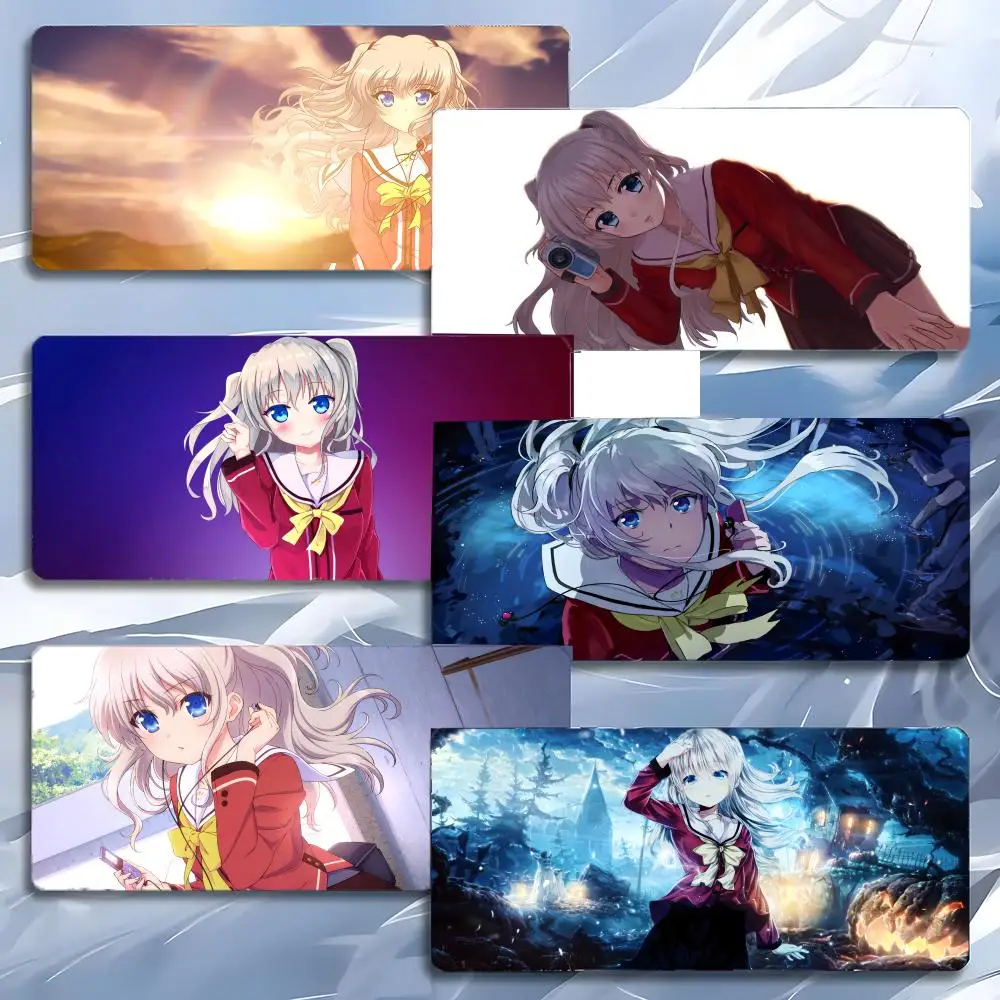 Alfombrilla de ratón con diseño de personaje de Anime C, alfombrilla de ratón grande para juegos LockEdge, alfombrilla gruesa para mesa de PC y escritorio