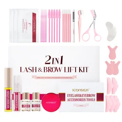 ICONSIGN 2IN1 Professional Fast Perming Lash Liftng Kit Lasting 6-8 Weeks Mascara Eyelash Enhancer Brow Lamination Makeup Tool