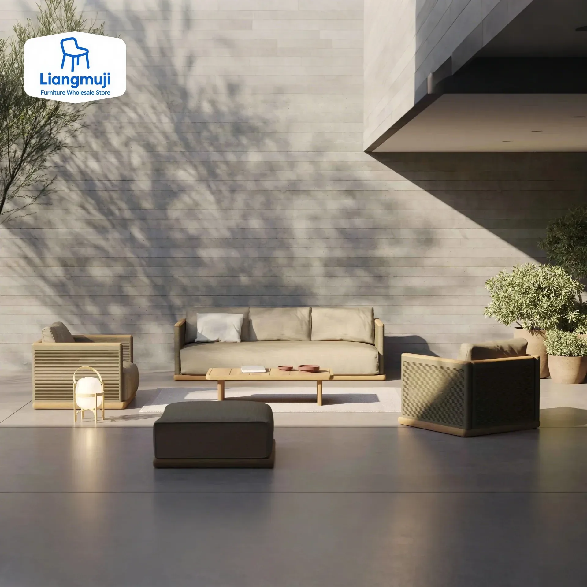 

Wood Garden Sofa Set Outdoor Patio Furniture Teak Sofa and Coffee Table Set Sofa Retratil E Reclinavel Meble Ogrodowe Garden