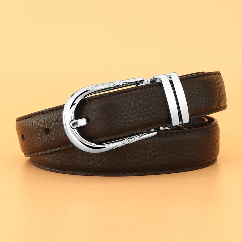 

Fashion women designer belts pin buckle genuine leather 2.4cm small Waistband casual luxury famous jeans lady waist strap red