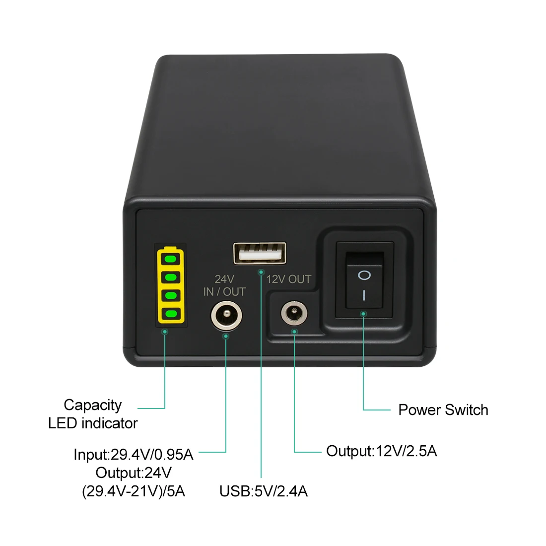 Talentcell 156Wh 25.2V 6200mAh Rechargeable Lithium Ion Battery Pack Dc Power Supply 24V Cpap Battery