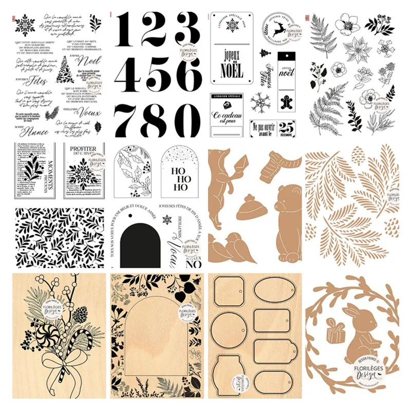 French Christmas Clear Stamp  For DIY Scrapbooking Seal Card Making A5103