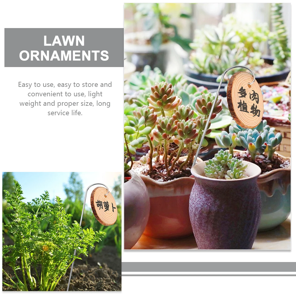 

1 set Gardening Tag Set Plant Markers Labels for Succulent Bonsai Flower Durable Wooden Metal Garden Label Markers Funny Decor