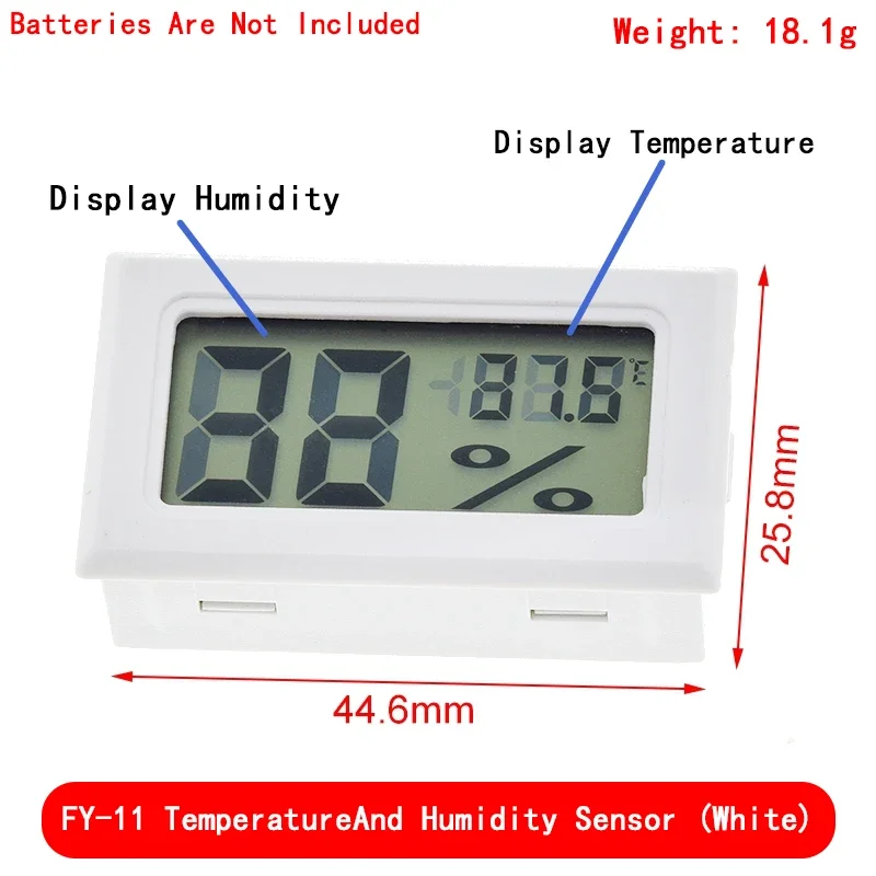 Termometer Digital LCD Mini digunakan, alat pengukur temperatur kelembapan-50-110 ℃ Sensor kulkas dalam dan luar ruangan