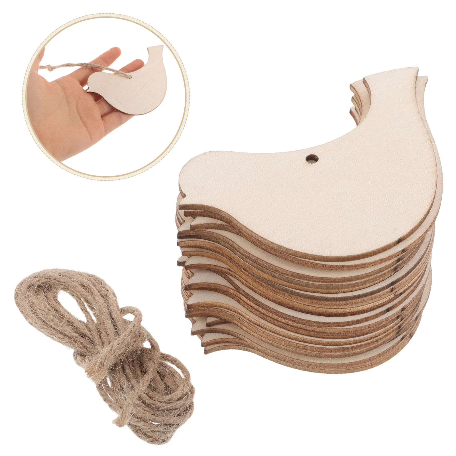 

20Pcs Wood Bird Cutouts Unfinished Blank Paintable Wooden Ornaments DIY Hanging Bird Decorations Christmas Wood Birds
