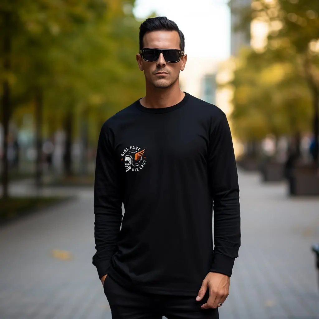 

Autumn Crew Neck Long Sleeve T Shirt Men Weird Pattern Printed Basic Male Stylish Comfortable Graphic Hipster Top Loose Casual