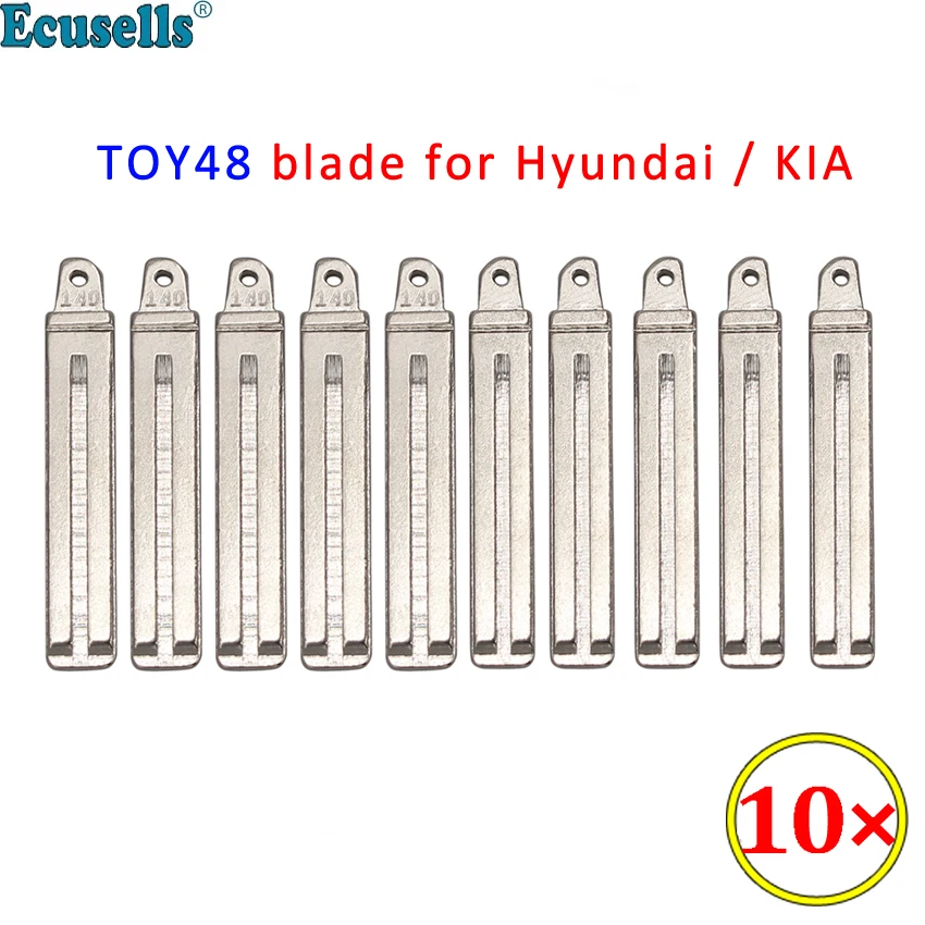 10pcs/lot TOY48 Blank Metal Key Blade Suitable for Hyundai/Kia Newer Style Car Flip Remote Key