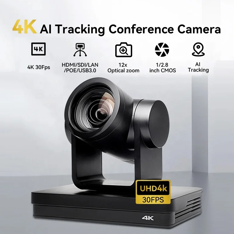 Anywii 4k كاميرا متحركة Ai السيارات المسار كاميرا مؤتمرات الفيديو البث المباشر كاميرا متحركة لاستوديو الأحداث المدرسية الكنيسة