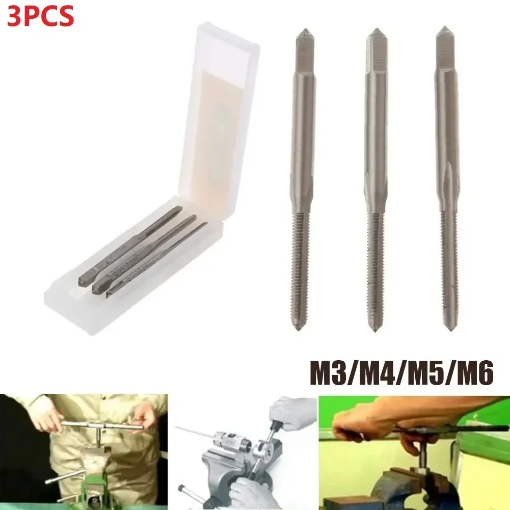 3Pcs Hss Machine Hand Screw Thread Metric Plug Tap Screw Taps M5 M6 Applicable To Furniture Assembly/repair Thread Tap