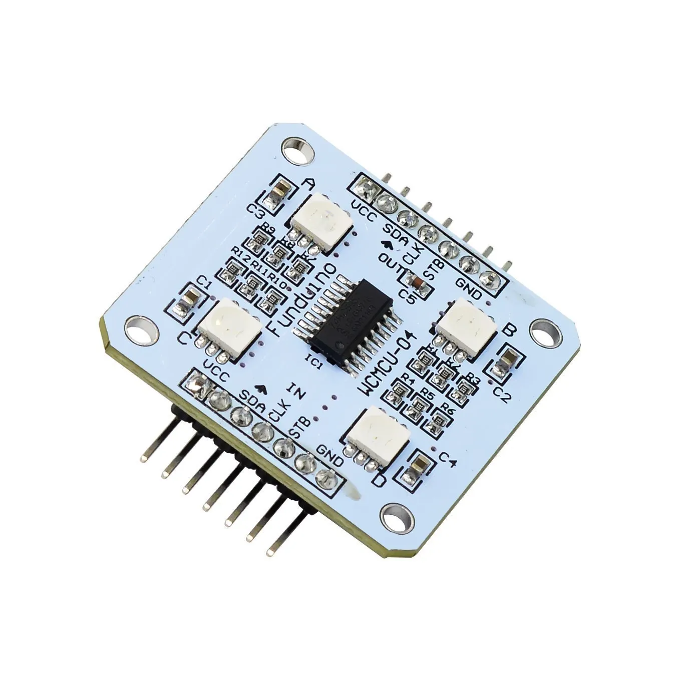 White RGB module 74HC595 controls 4 RGB LED display 5V for Arduino MCU