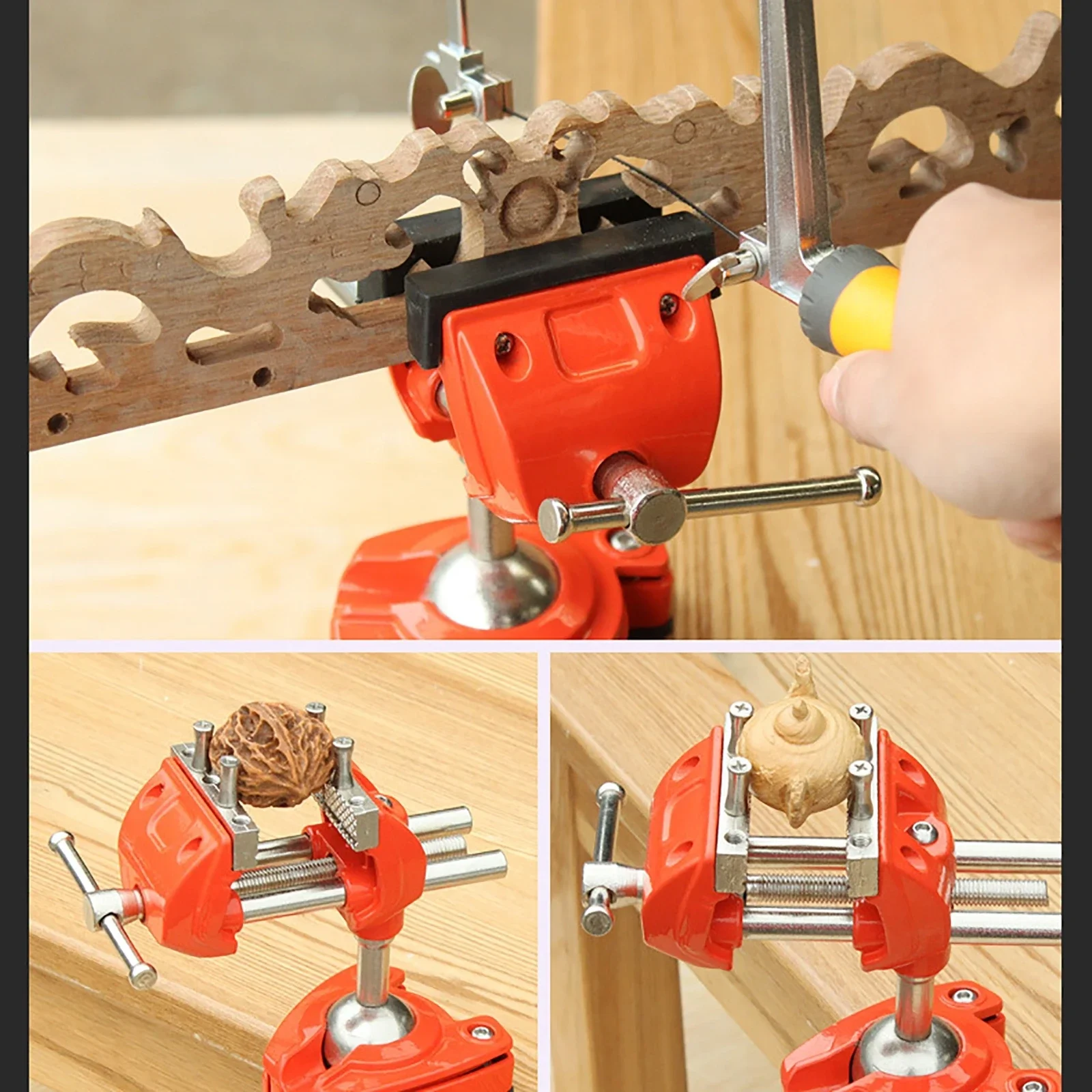 Imagem -03 - Heavy Duty Multifunções Tabletop Ferramentas Manuais Vise Gira Rotação de 360 Graus Braçadeira de Unidades Universais Vice Swivel Table Bench 70 mm