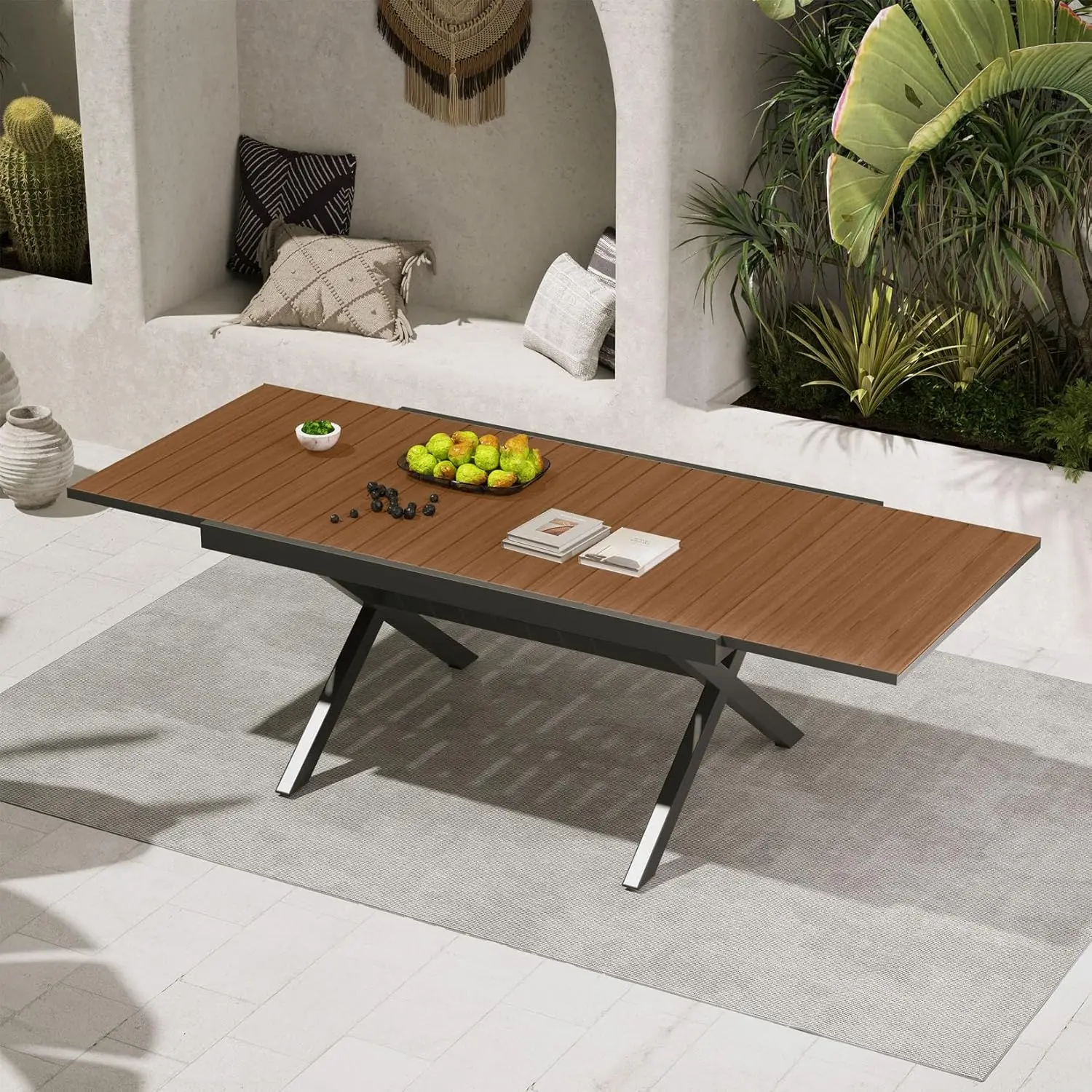 Expandable Patio Dining Table, Extra Large 94.5