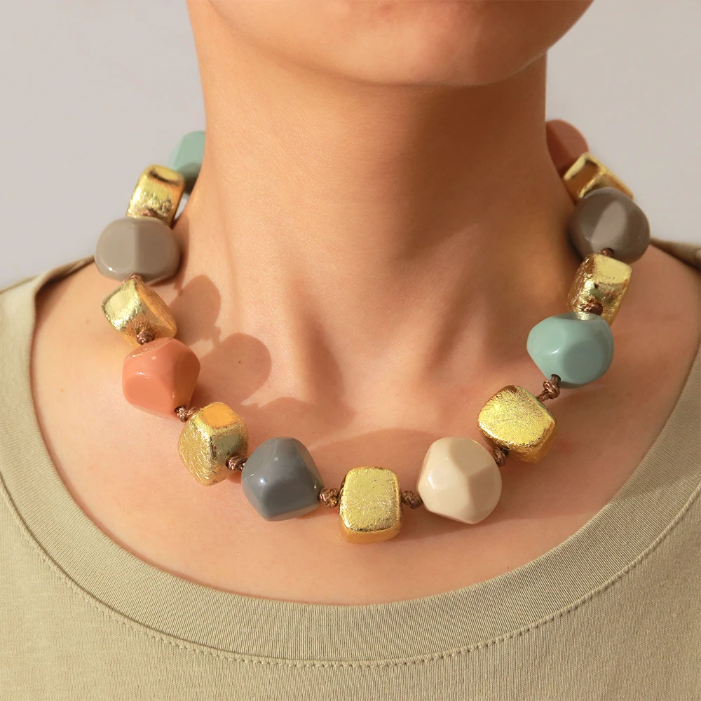 Modische Unregelmäßige Perlen Handgeknüpfte Choker-Halskette für Frauen Neue Geometrische Perlenkette 2026 Herbst Winter Schmuck – Detail 5