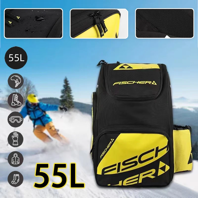 

55L Winter Snow Ski Boot Bag Ice Skate Shoes Helmet Backpack Large Capacity Waterproof Storage Bag Outdoor Sports Supplies