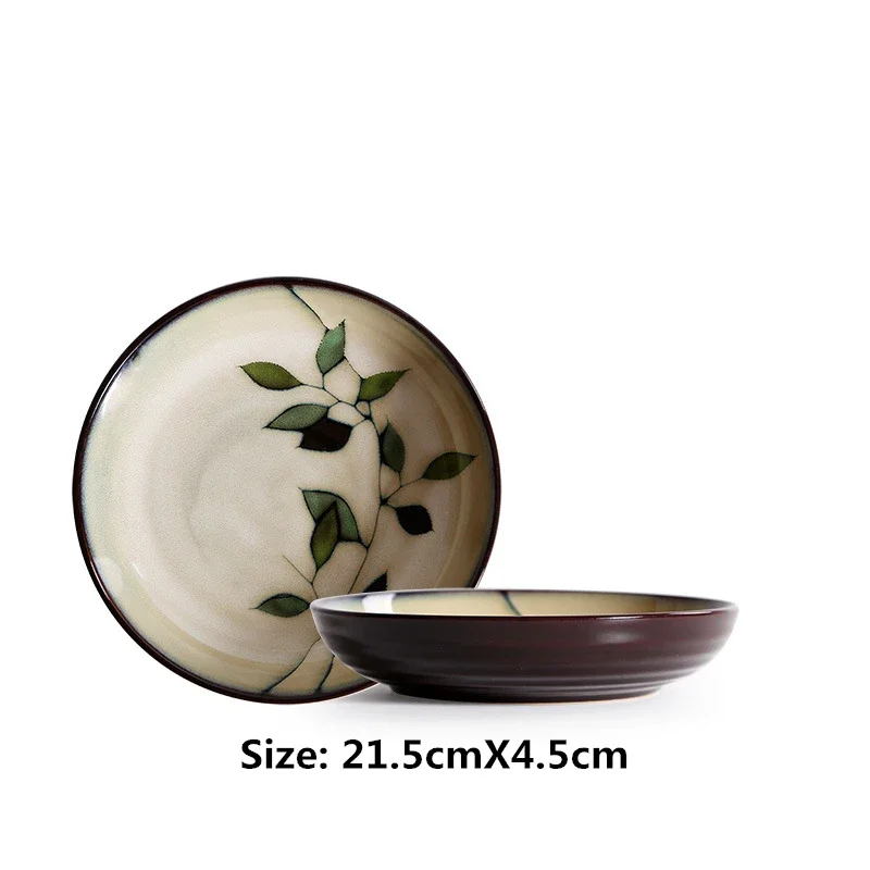 New Japanese and Korean Ceramic Tableware Creative Hand-painted Plate Rice Bowl Soup Bowl Noodle Bowl Salad Plate Water Cup