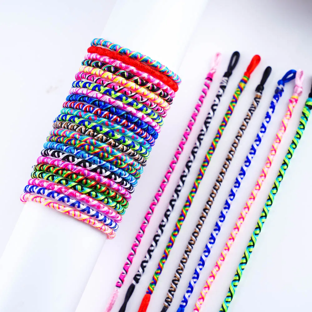 Wholesale 10/20Pcs/Lot Fashion Bracelets Braided Rope Colorful Wristband Jewelry For Men Women Friendship Lovers Gifts