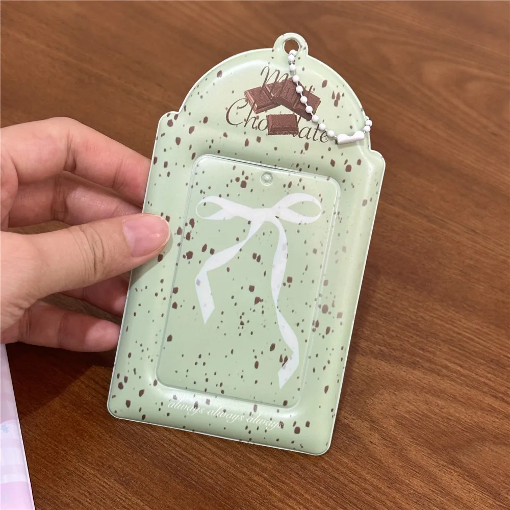 PVC Photocard Holder INS Credit ID Bank Card Keychain Bus Cards Protective Case Idol Photo Card Sleeves Stationery