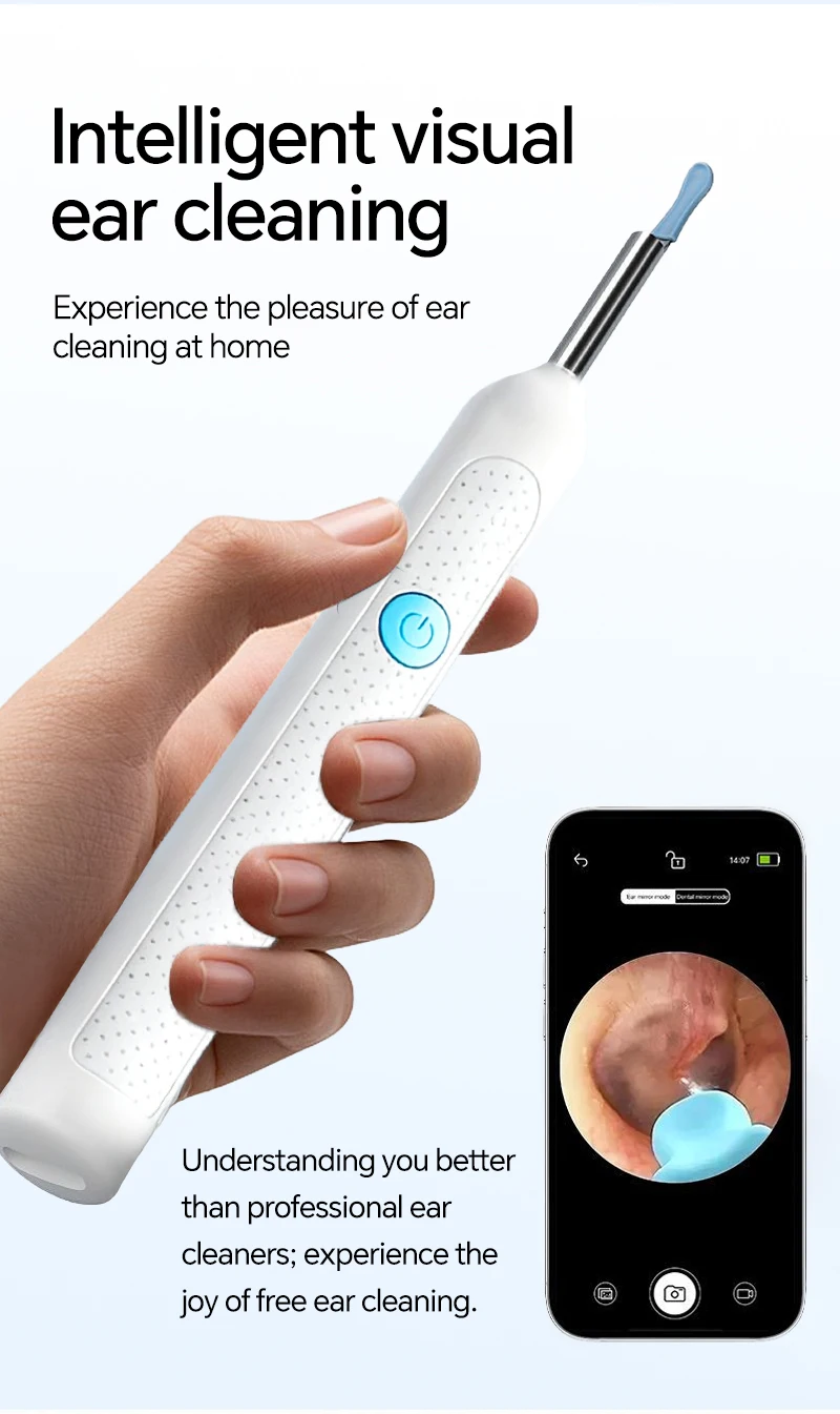 Generation-2, Visual Ear Wax Cleaner Camera Safe Earwax Removal Endoscope Ear Cleaning Tools Ear Care, Black, White Styles, Hot