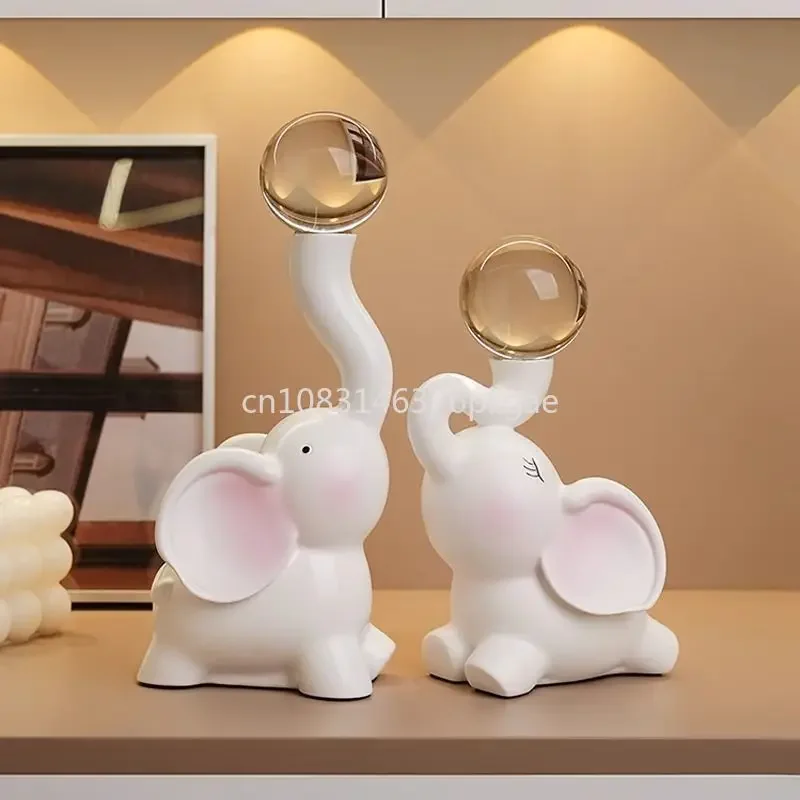 

Elephant Crystal Ball Decoration Living Room TV Cabinet Wine Cabinet Entrance Home Bedroom Decoration Housewarming Gift