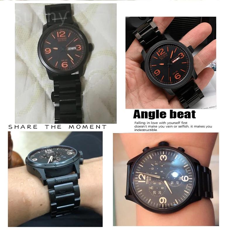 Stainless Steel Strap for Citizen Eco-Drive Bm8475/7405 for Orange Tissot Speed Chi Black 22mm 23mm Watchband