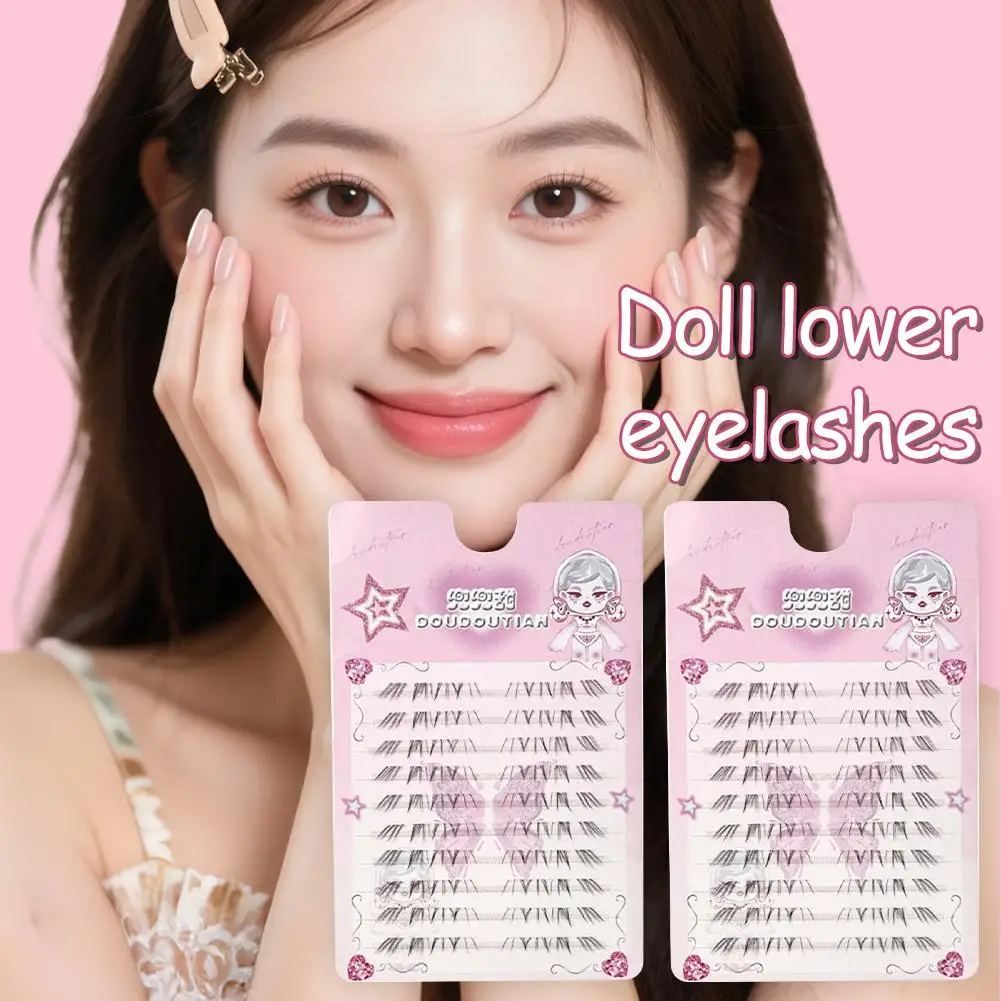 Bricolage faux cils boucle naturelle segmenté unique bande dessinée cadeau cils agrandir poupée Style quotidien yeux maquillage cils sous B4U5