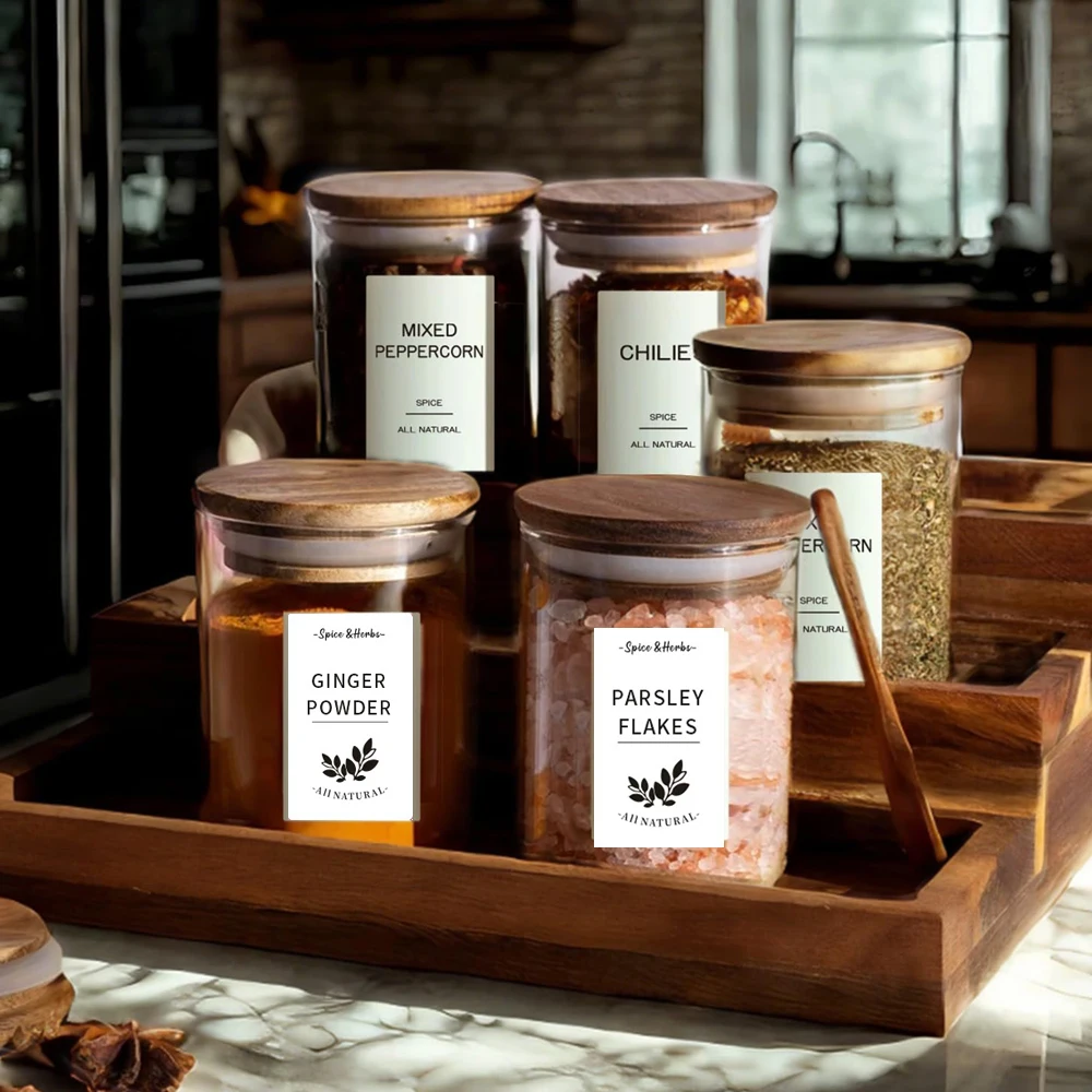 ملصقات مطبوعة مسبقًا لأوعية ال - مراجعة Spice Jar Labels وسعره