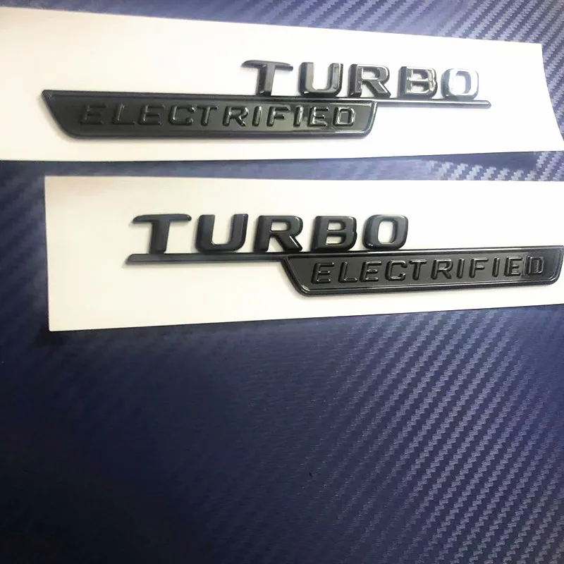 جديد Turbo_electrified Turbo-ELECTRIFIED تحت الخط ABS شعار لمرسيدس بنز Amg C43 2022 سيارة درابزين لوحة اسم لاصق الشعار #3