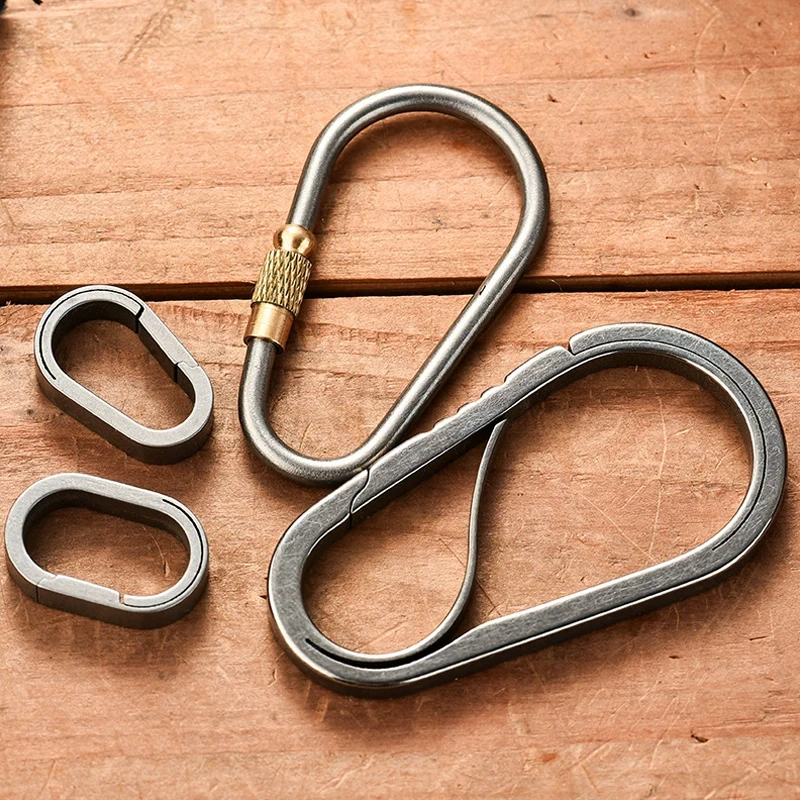 4 estilos TC4 llavero de aleación de titanio hebilla llavero Ater hebilla de gota accesorio de coche anillo de fijación colgante de cintura herramienta EDC para exteriores