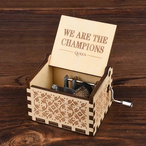 Kotak Musik Berukir Antik Kayu, Hadiah kotak musik Engkol Tangan Untuk Ulang Tahun / Ulang Tahun / Pernikahan / Valentine, dekorasi rumah yang elegan 10 kotak musik penjualan terbaik custom - №