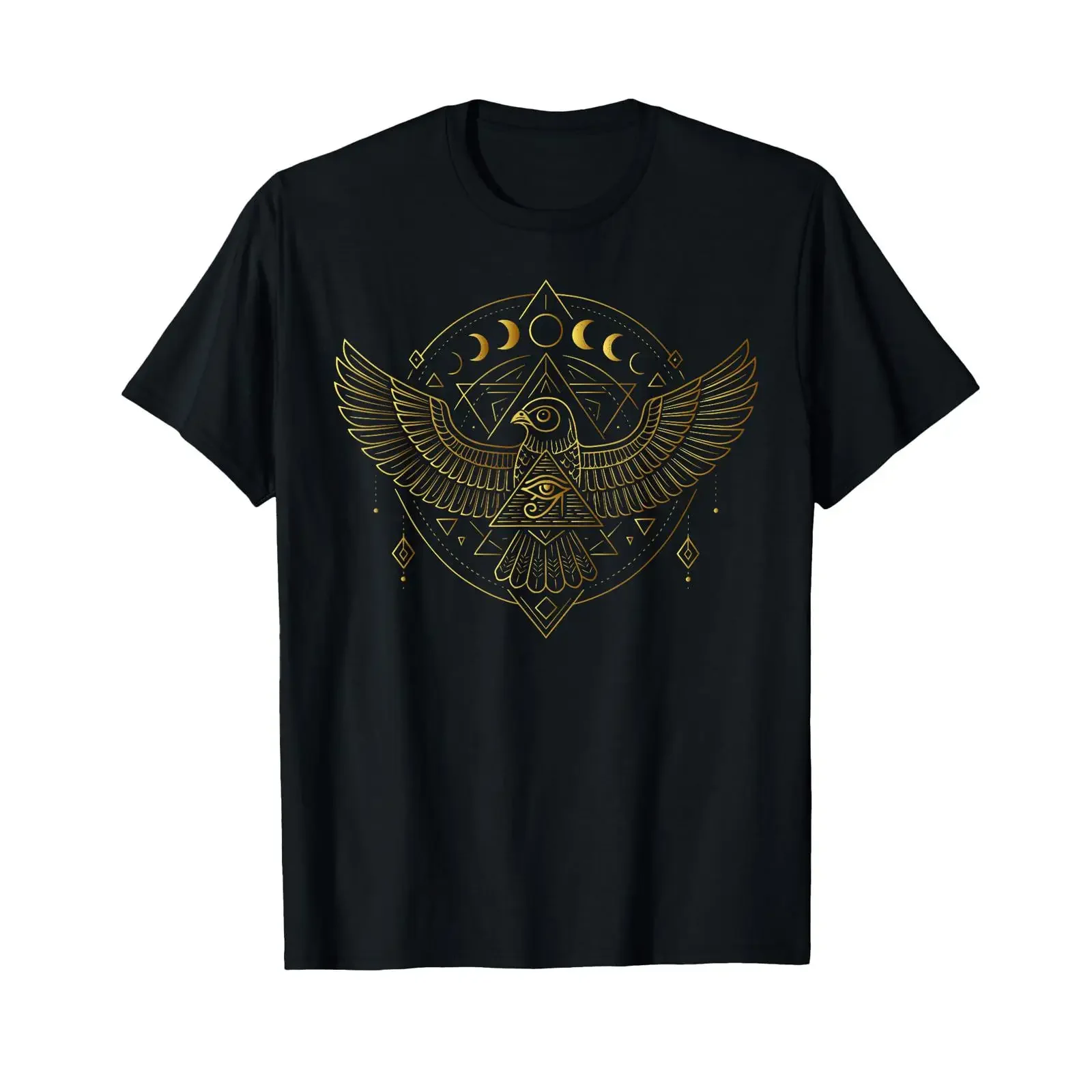 Horus Ba Bird Egyptian Sacred Geometry Ancient Egypt T Shirt vintage Washed Top For Everyday Wear Soft graphic Comfortable