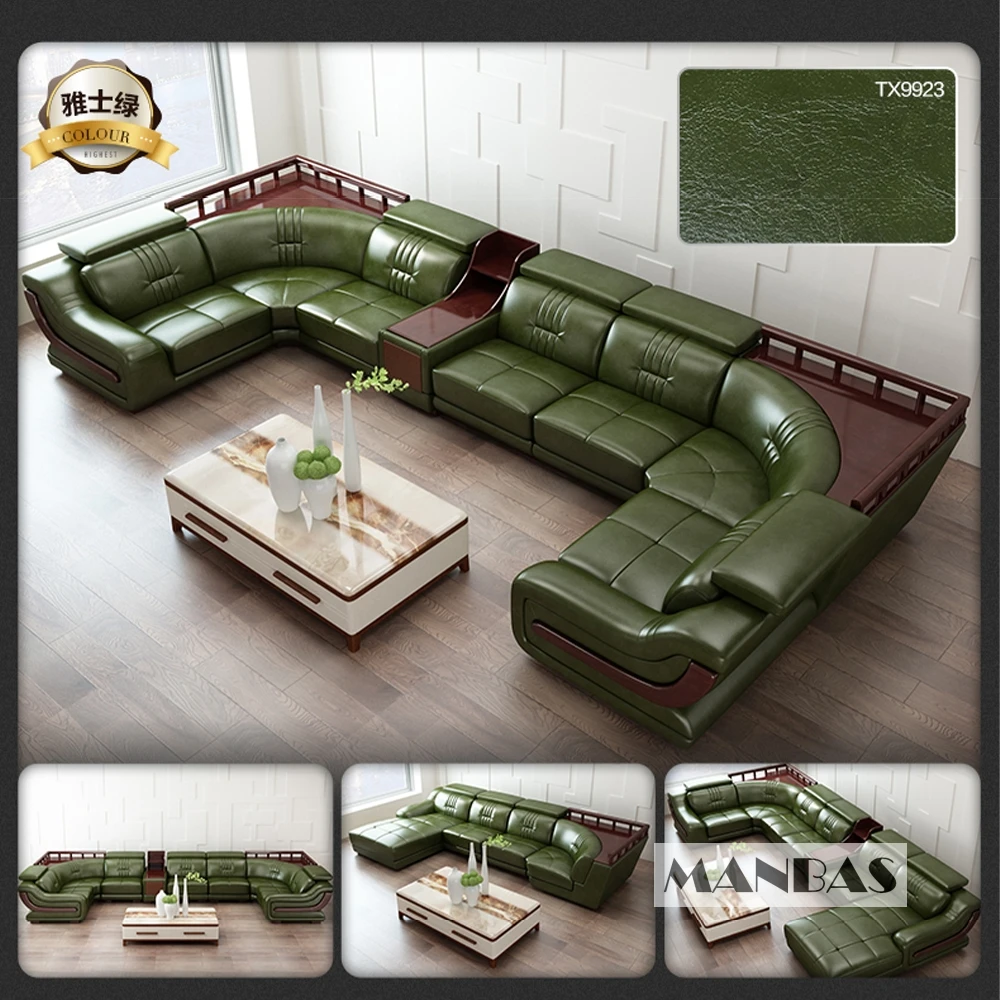 MINGDIBAO Premium Italian Genuine Leather Sofa Set Big Sectional Couch Living Room Sofas With Adjustable Headrest Home Furniture