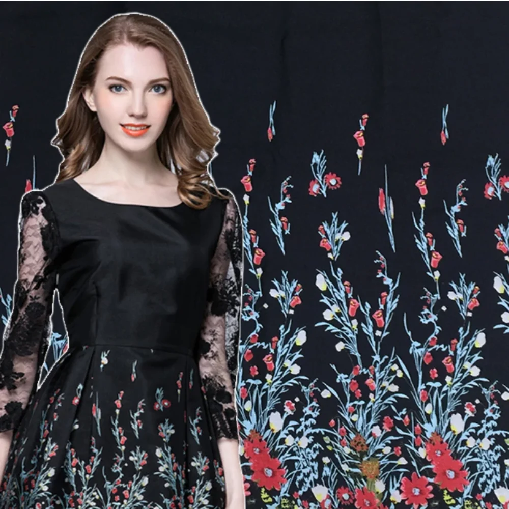 

Таржевая пряжа высокой плотности, окрашенная жаккардовая ткань, платье в европейском стиле, одежда с вышивкой, весна-лето, модный дизайн, ткань для шитья