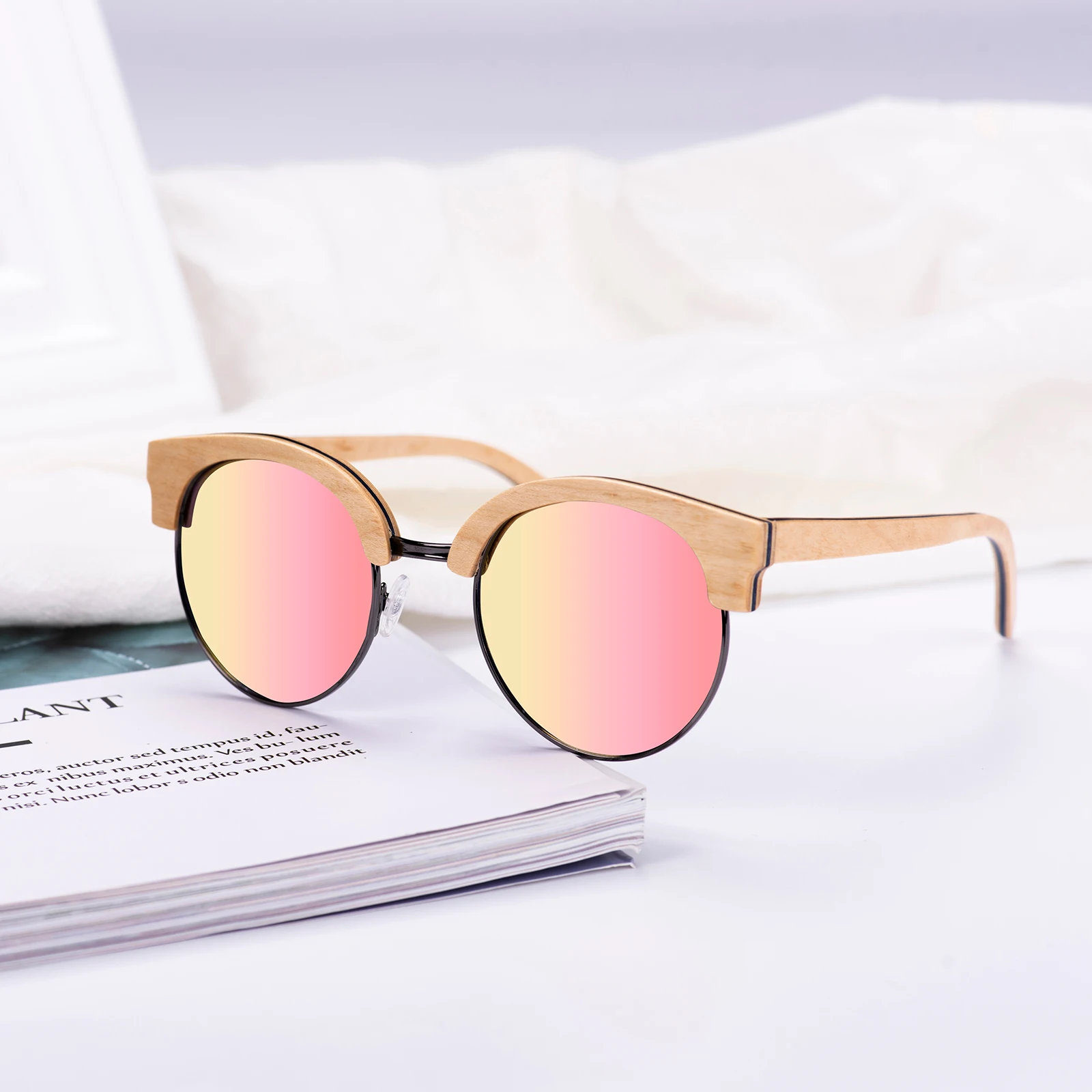 

BOBOBIRD Wood Sunglasses Half Frame Vintage Sunglasses Polarized Men's & Women's Luxury Outdoor Eyewear Gifts for Friends NEW In