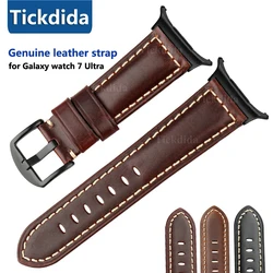 Leather Strap for Samsung Galaxy Watch 7 Ultra Genuine Leather WatchBand for Galaxy Watch Ultra 47mm Bracelet Correa Accessories