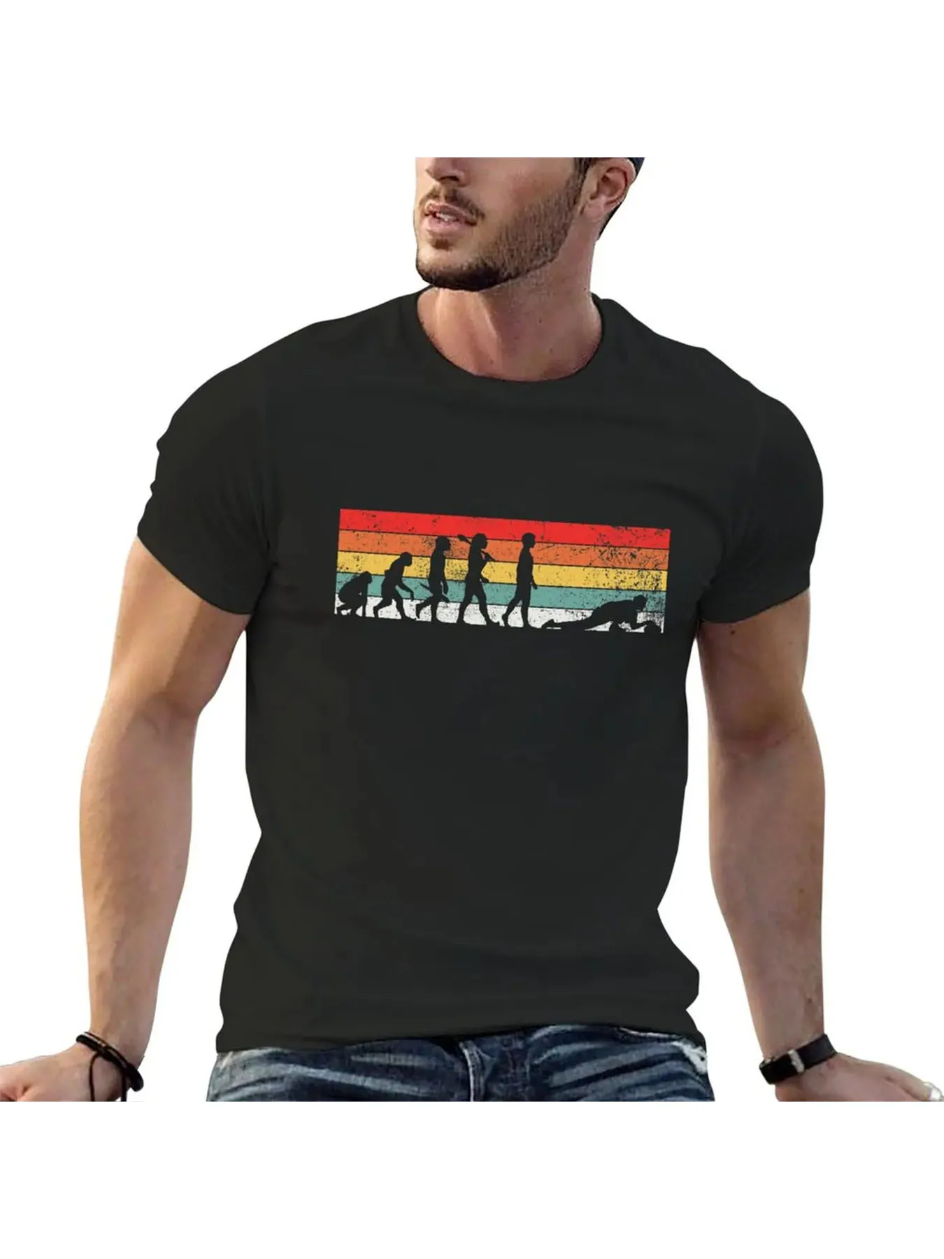 

Curling Evolution Curling Player T Shirt baggy shirts shirts graphic tee oversizeds cotton graphic tees Men's clothing