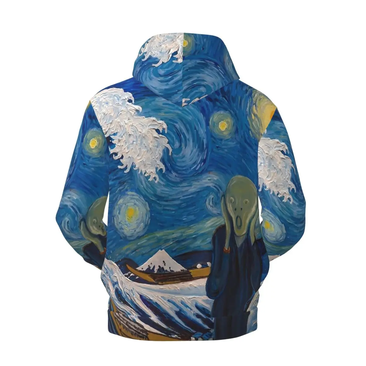 Van Gogh Starry Night Streetwear Hoodies Winter The Great Wave Funny Pullover Hoodie Couple Oversized Warm Hooded Sweatshirts