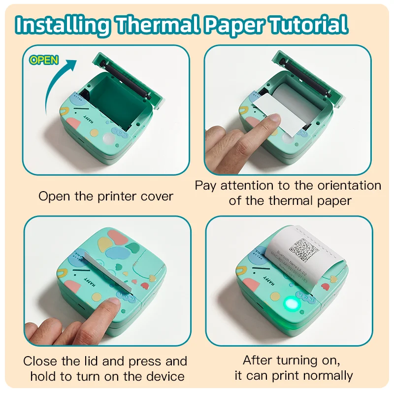 Dolewa-Doodleラベルメーカープリンター、感熱紙ステッカー、ポータブルミニプリンター、DIYラベル写真印刷、Doodle、d2,5ロール