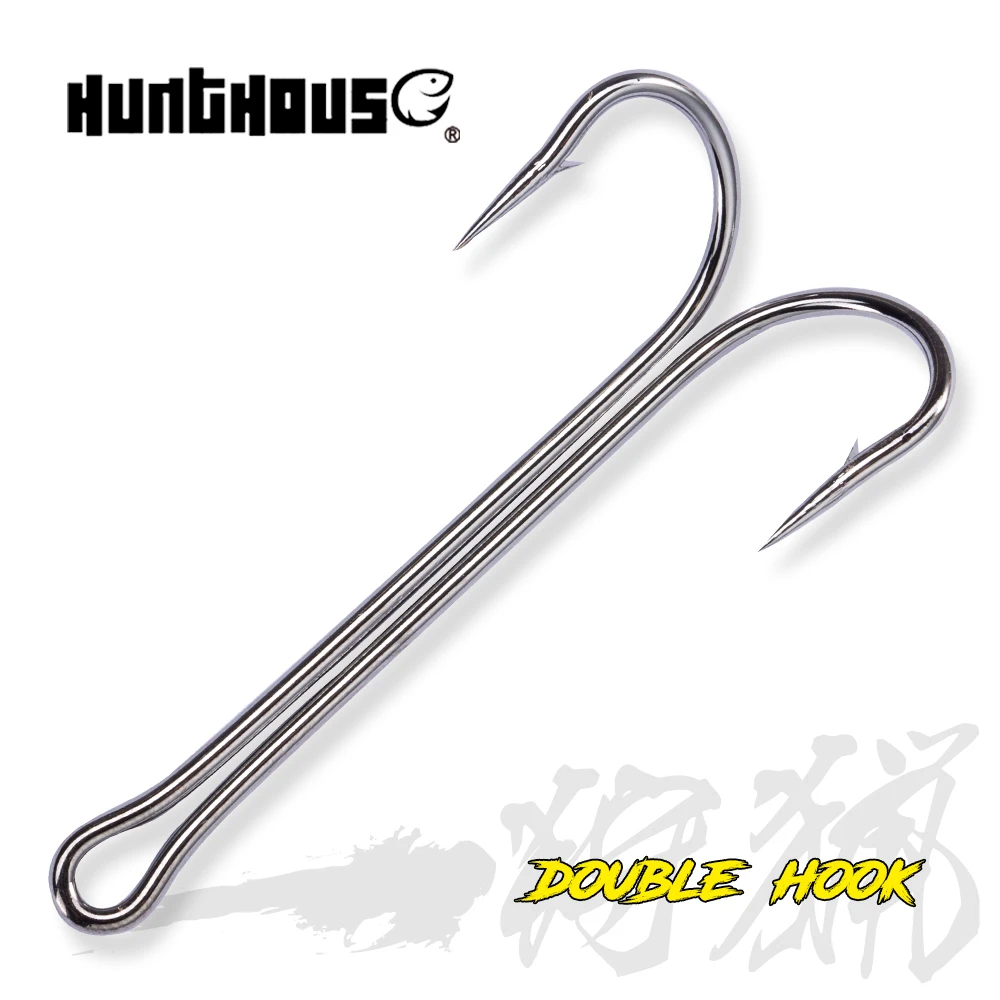 Hunthouse Fishing Hooks 1/0 2/0 3/0 Double Hook High Quality Carbon Steel  Fish Hook Sharp Hooks #1 #2 #3 #4 Fishing Tackle Set - AliExpress 18