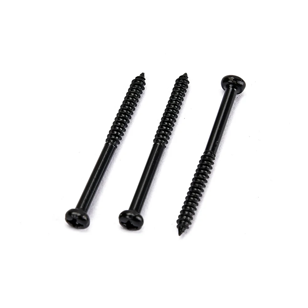 12 Pcs Bass Pickup Mounting Screws Instrument Accessory for PB JB P90 Pickups(Black)