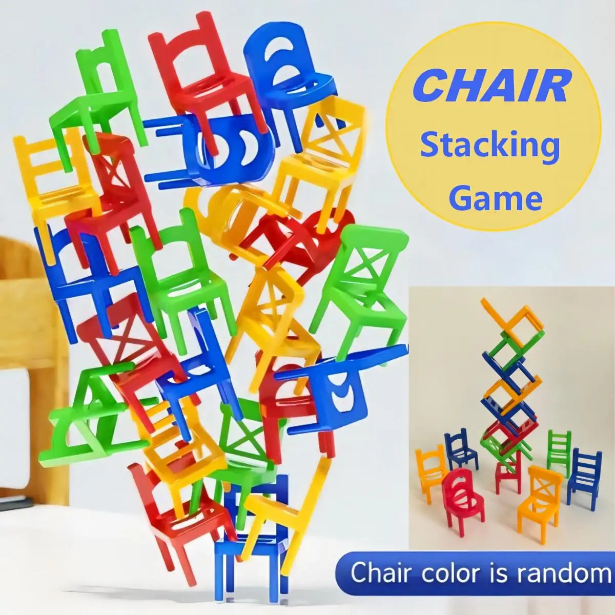 Balance Chairs Board Game Mini Stacking Blocks Assembly Family Balancing Training Interactive Educational Desktop Party Game