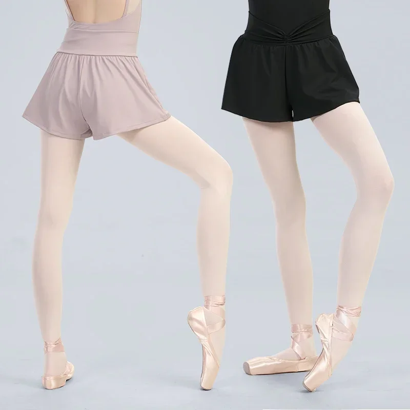 2025 新しい女性バレエショーツ大人のウエストプリーツショーツダンストレーニングスポーツジョギングヨガバレリーナダンス水着ショーツ