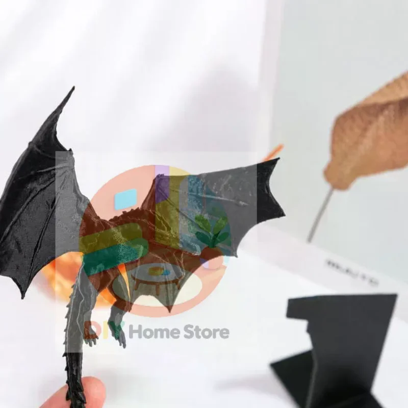 Dragon Flame Book Nook Fire Breathing Gothic Unique Sculpture Halloween Decor Gift for Bookworm Friends
