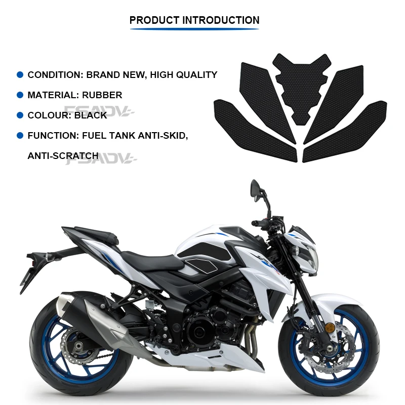 Non-slip Side Fuel Tank Stickers Waterproof Pad Rubber Sticker For Suzuki GSXS750 GSX-S750 Z GSX-S 750 2017-2021 Motorcycle