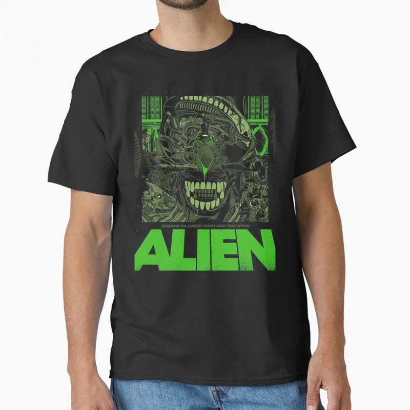 

0731 Xenomorph 80s vintage Horro movie Alien Ellen Ripley Sacry sic fi Space monster Gift T shirt large size Tops S-6XL