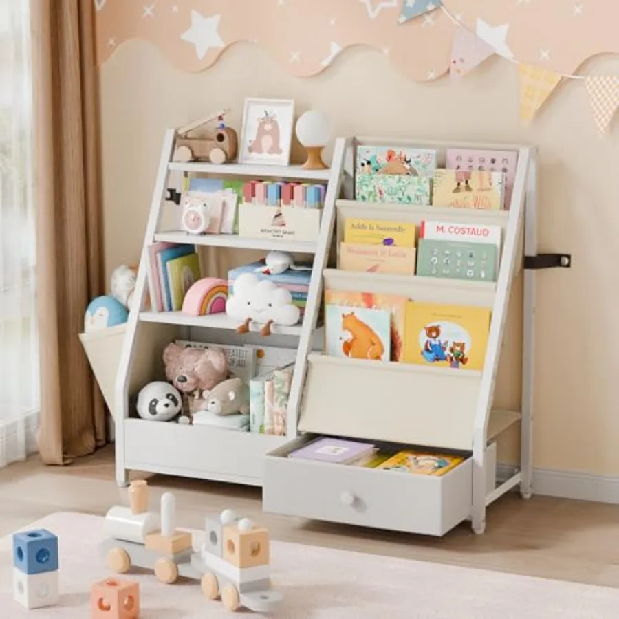 

Bookshelf and Toy Storage - Book Shelf for Rooms Toddler Bookshelf Baby Bookcase for Nursery Montessori Toy Organizer