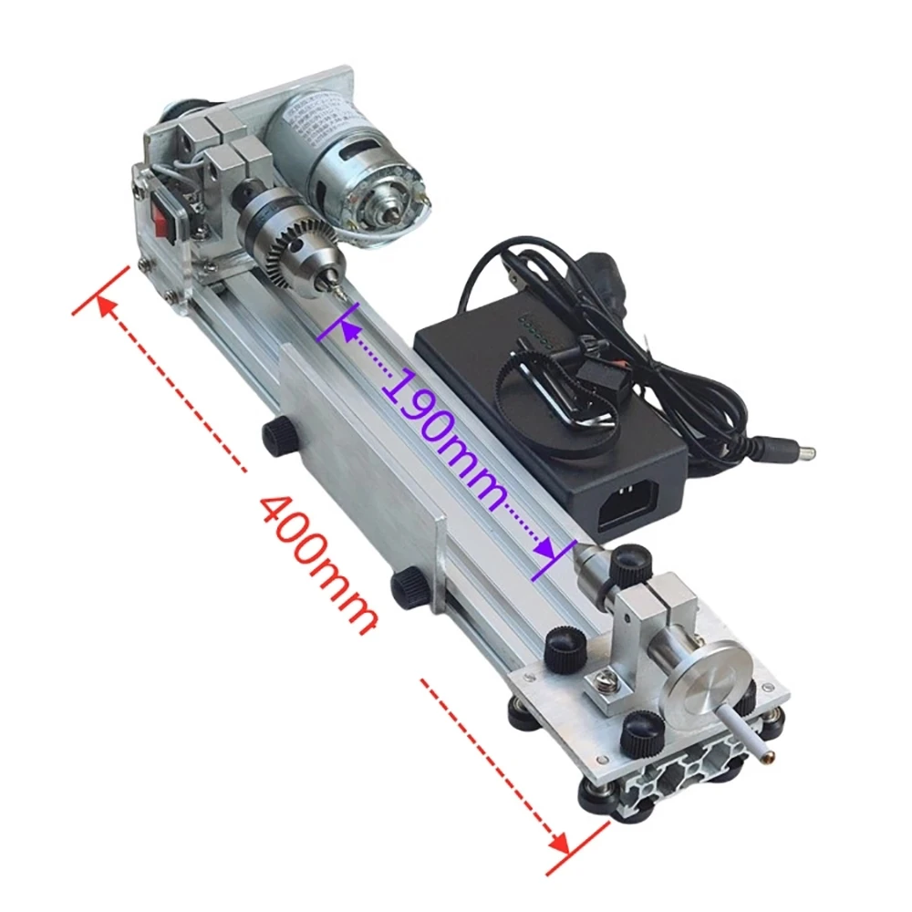 Imagem -06 - Torno Ajustável Multifuncional do Woodworking da Máquina de Polimento de Moedura do Micro Torno com Motor do Mandril 1.5 80w de B12 77510 mm