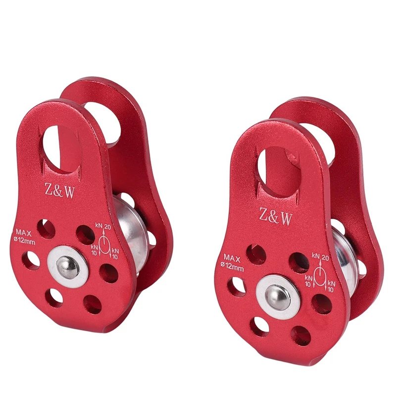 

LUCK-2 Pcs Rock Pulley Rope Tree Climbing Climber Arborist Fixed Pulley Red